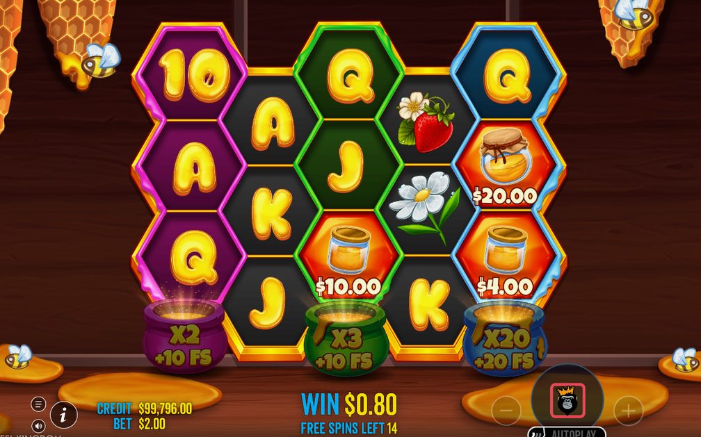 Gratisvarven där Bee Wild samlar Money-värden